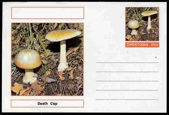 Chartonia (Fantasy) Fungi - Death Cap postal stationery card unused and fine, stamps on fungi