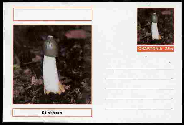 Chartonia (Fantasy) Fungi - Stinkhorn postal stationery card unused and fine, stamps on , stamps on  stamps on fungi