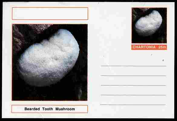 Chartonia (Fantasy) Fungi - Bearded Tooth Mushroom postal stationery card unused and fine, stamps on fungi