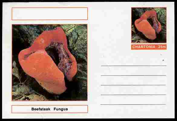 Chartonia (Fantasy) Fungi - Beefsteak Fungus postal stationery card unused and fine, stamps on , stamps on  stamps on fungi