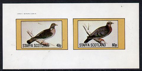 Staffa 1982 Pigeons #03 imperf  set of 2 values (40p & 60p) unmounted mint , stamps on , stamps on  stamps on birds    pigeons