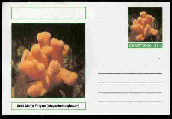 Chartonia (Fantasy) Coral - Dead Man\D5s Fingers (Alcyonium digitatum) postal stationery card unused and fine, stamps on marine life, stamps on coral