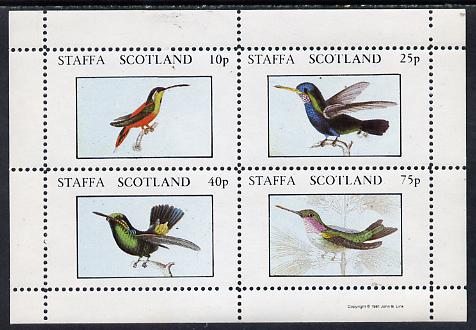 Staffa 1981 Hummingbirds #02 perf,set of 4 values (10p to 75p) unmounted mint, stamps on , stamps on  stamps on birds    humming-birds, stamps on  stamps on hummingbirds