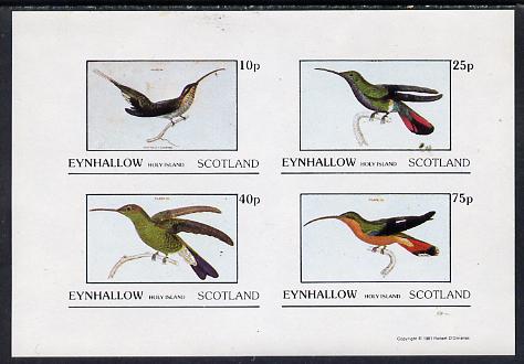 Eynhallow 1981 Hummingbirds imperf,set of 4 values (10p to 75p) unmounted mint, stamps on , stamps on  stamps on birds    humming-birds, stamps on  stamps on hummingbirds