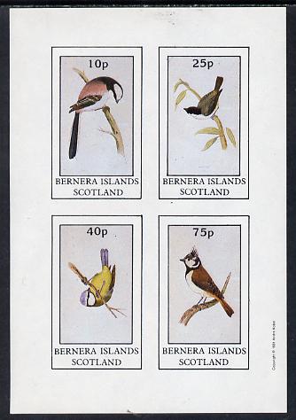 Bernera 1981 Birds #04 (Tits) imperf  set of 4 values (10p to 75p) unmounted mint , stamps on , stamps on  stamps on birds