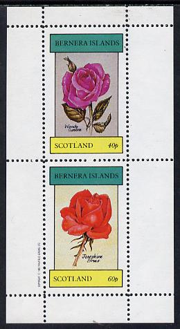 Bernera 1982 Roses (Wendy Cussons & Josephine Bruce) perf  set of 2 values (40p & 60p) unmounted mint, stamps on , stamps on  stamps on flowers    roses