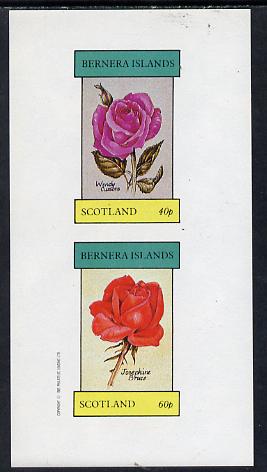 Bernera 1982 Roses (Wendy Cussons & Josephine Bruce) imperf  set of 2 values (40p & 60p) unmounted mint, stamps on flowers    roses