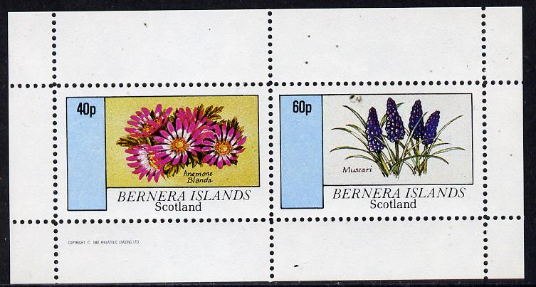 Bernera 1982 Flowers #03 (Anemone & Muscari) perf  set of 2 values (40p & 60p) unmounted mint, stamps on , stamps on  stamps on flowers