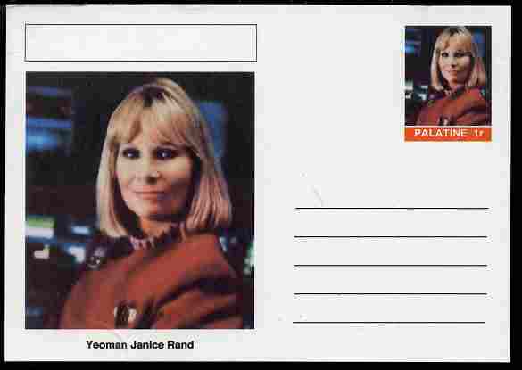 Palatine (Fantasy) Star Trek - Yeoman Janice Rand postal stationery card unused and fine, stamps on personalities, stamps on  tv , stamps on space