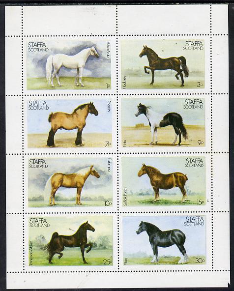 Staffa 1977 Horses perf set of 8 values unmounted mint, stamps on , stamps on  stamps on animals   horses