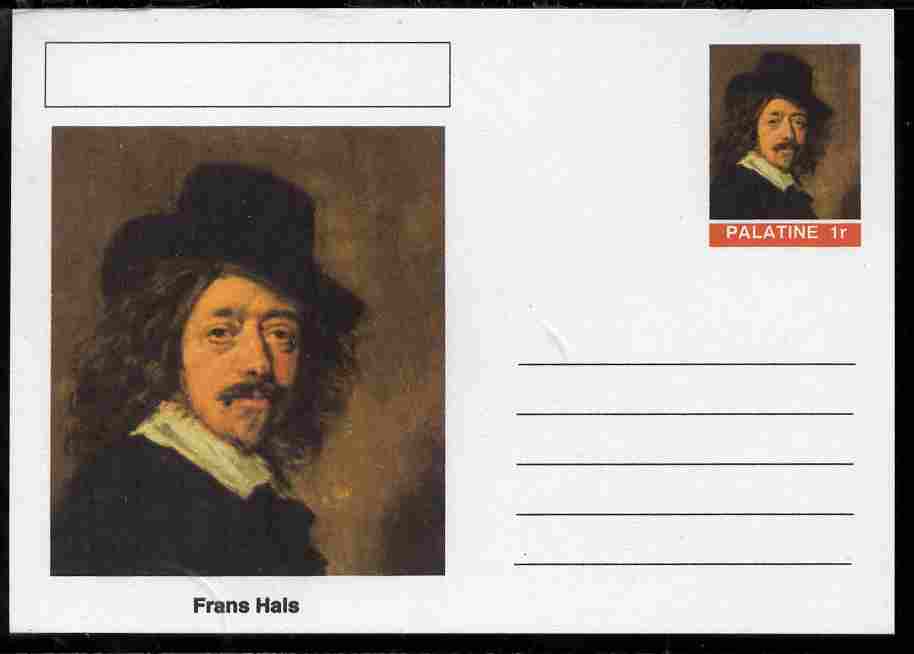 Palatine (Fantasy) Personalities - Frans Hals postal stationery card unused and fine, stamps on , stamps on  stamps on personalities, stamps on  stamps on arts, stamps on  stamps on frans hals