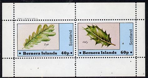 Bernera 1982 Tree Leaves (Oak & Holly) perf  set of 2 values (40p & 60p) unmounted mint, stamps on , stamps on  stamps on trees