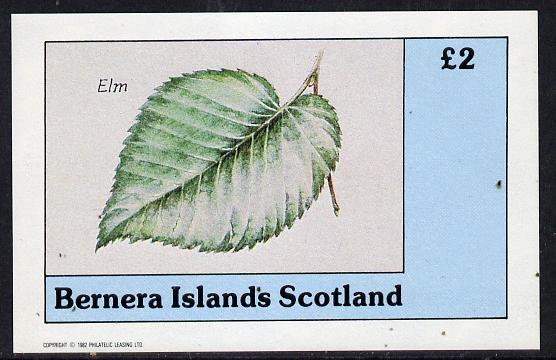 Bernera 1982 Tree Leaves (Elm) imperf deluxe sheet (Â£2 value) unmounted mint, stamps on , stamps on  stamps on trees