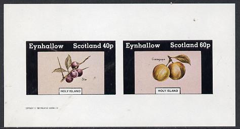 Eynhallow 1982 Fruit (Sloe & Greengage) imperf  set of 2 values (40p & 60p) unmounted mint, stamps on , stamps on  stamps on fruit