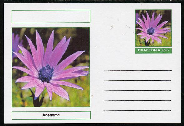Chartonia (Fantasy) Flowers - Anenome postal stationery card unused and fine, stamps on flowers
