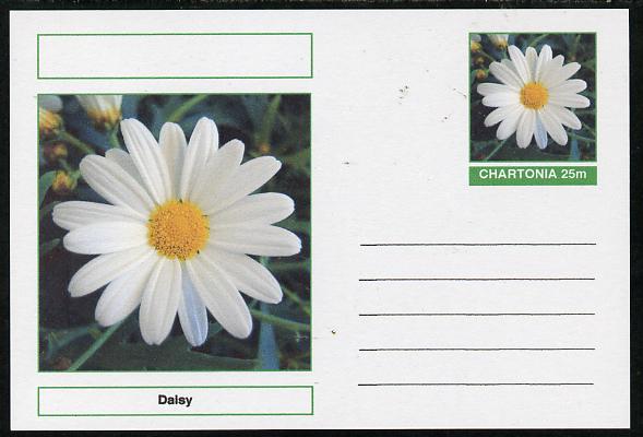 Chartonia (Fantasy) Flowers - Daisy postal stationery card unused and fine, stamps on flowers