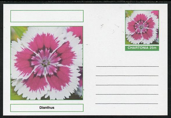 Chartonia (Fantasy) Flowers - Dianthus postal stationery card unused and fine, stamps on , stamps on  stamps on flowers