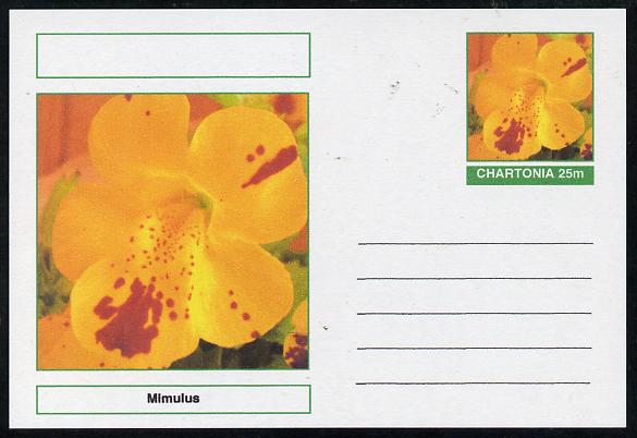 Chartonia (Fantasy) Flowers - Mimulus postal stationery card unused and fine, stamps on flowers