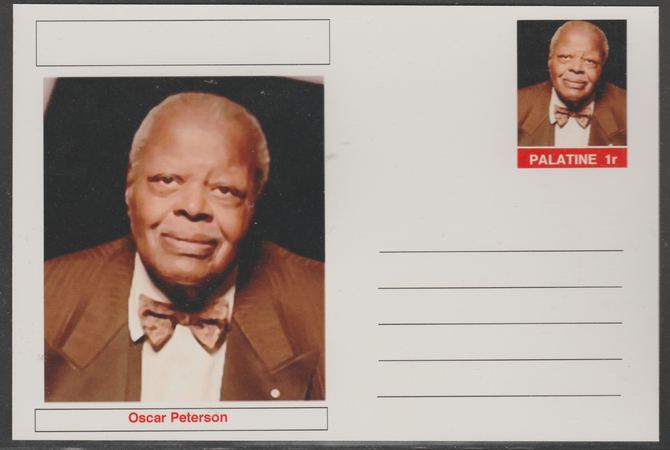 Palatine (Fantasy) Personalities - Oscar Peterson postal stationery card unused and fine