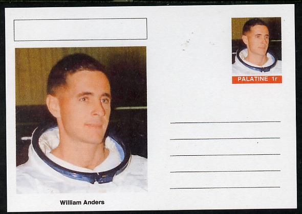 Palatine (Fantasy) Personalities - William Anders (astronaut) postal stationery card unused and fine, stamps on personalities, stamps on space, stamps on apollo