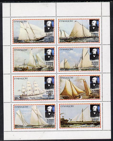 Eynhallow 1979 Rowland Hill (Ships) perf  set of 8 values unmounted mint, stamps on , stamps on  stamps on ships   postal     rowland hill