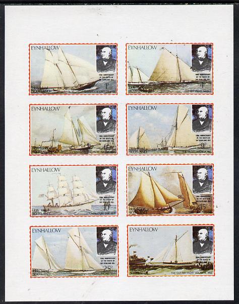 Eynhallow 1979 Rowland Hill (Ships) imperf  set of 8 values unmounted mint, stamps on , stamps on  stamps on ships   postal     rowland hill