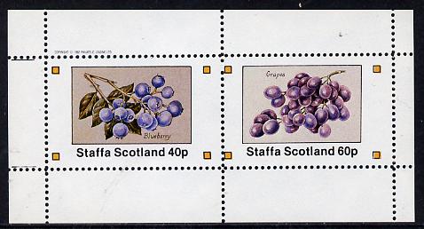Staffa 1982 Fruit (Blueberry & Grapes) perf  set of 2 values (40p & 60p) unmounted mint, stamps on fruit       wine    alcohol     grapes