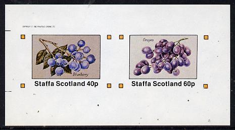 Staffa 1982 Fruit (Blueberry & Grapes) imperf  set of 2 values (40p & 60p) unmounted mint, stamps on , stamps on  stamps on fruit      wine    alcohol      grapes