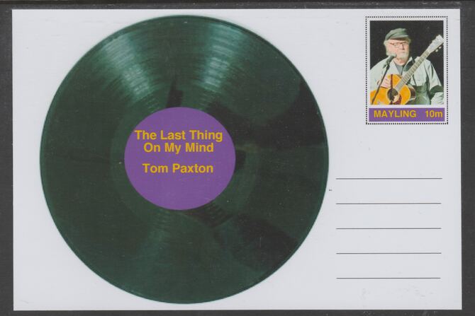 Mayling (Fantasy) Greatest Hits - Tom Paxton - The Last Thing on my Mind - glossy postal stationery card unused and fine, stamps on , stamps on  stamps on personalities, stamps on  stamps on music, stamps on  stamps on pops, stamps on  stamps on rock, stamps on  stamps on 