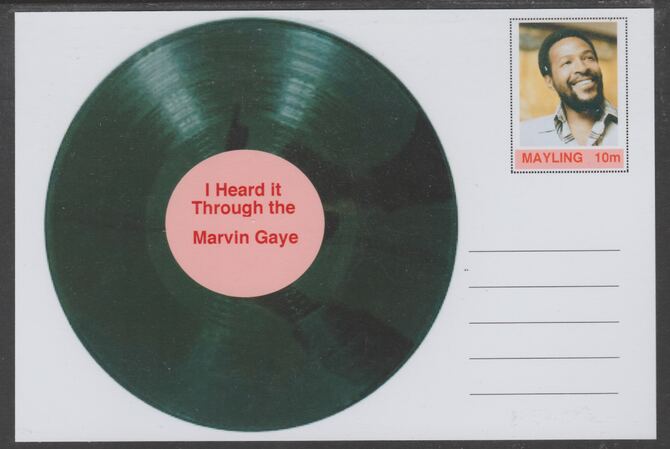 Mayling (Fantasy) Greatest Hits - Marvin Gaye - I Heard it Through the Grapevine - glossy postal stationery card unused and fine, stamps on , stamps on  stamps on personalities, stamps on  stamps on music, stamps on  stamps on pops, stamps on  stamps on 