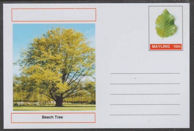 Mayling (Fantasy) Trees - Beech - glossy postal stationery card unused and fine, stamps on trees