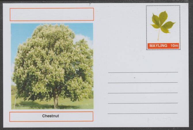 Mayling (Fantasy) Trees - Chestnut - glossy postal stationery card unused and fine, stamps on trees