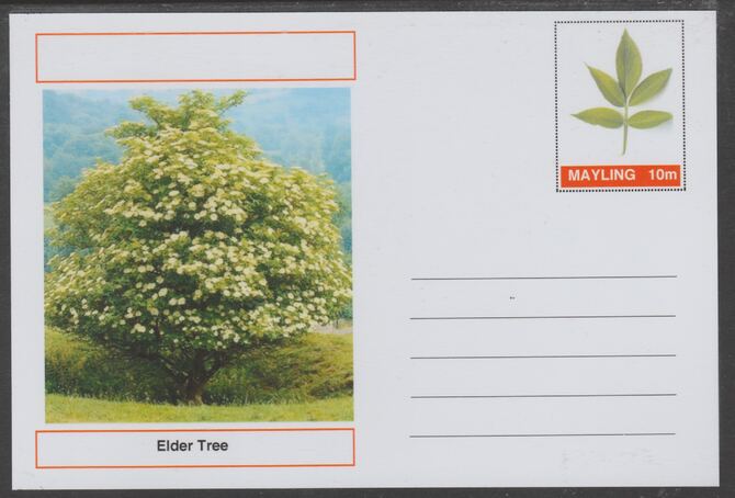 Mayling (Fantasy) Trees - Elder - glossy postal stationery card unused and fine, stamps on trees