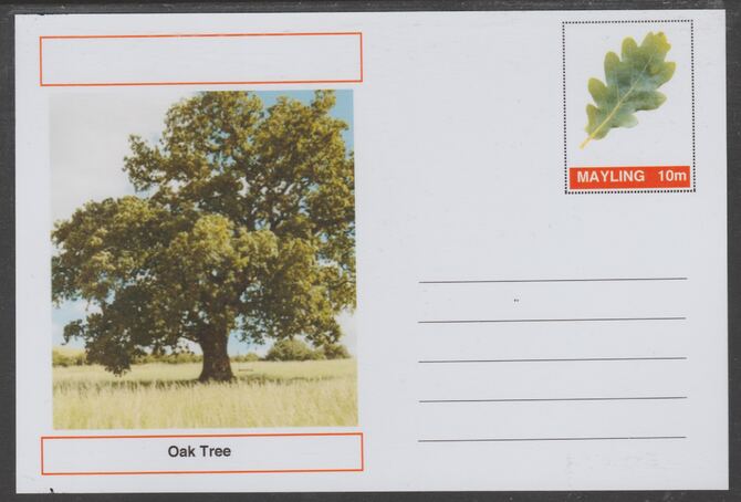 Mayling (Fantasy) Trees - Oak - glossy postal stationery card unused and fine, stamps on trees