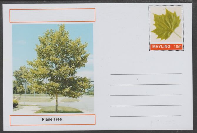 Mayling (Fantasy) Trees - Plane - glossy postal stationery card unused and fine, stamps on , stamps on  stamps on trees