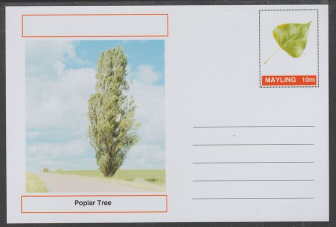 Mayling (Fantasy) Trees - Poplar - glossy postal stationery card unused and fine, stamps on , stamps on  stamps on trees