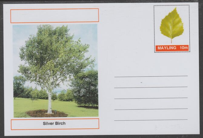 Mayling (Fantasy) Trees - Silver Birch - glossy postal stationery card unused and fine, stamps on trees