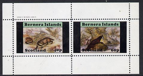 Bernera 1982 Animals (Badger & Otter) perf  set of 2 values (40p & 60p) unmounted mint , stamps on animals   