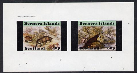 Bernera 1982 Animals (Badger & Otter) imperf  set of 2 values (40p & 60p) unmounted mint, stamps on animals    