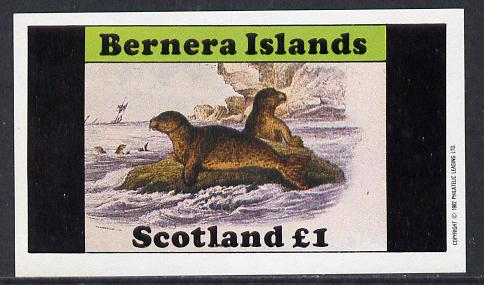 Bernera 1982 Animals (Seals) imperf souvenir sheet (£1 value) unmounted mint, stamps on animals     marine-life      polar    seal