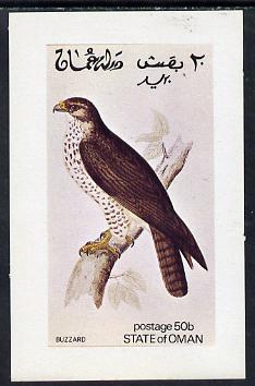 Oman 1972 Birds (Buzzard) imperf souvenir sheet (50b value) unmounted mint, stamps on birds   birds of prey    buzzard