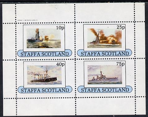 Staffa 1982 Battleships perf  set of 4 values (10p to 75p)  unmounted mint, stamps on , stamps on  stamps on ships