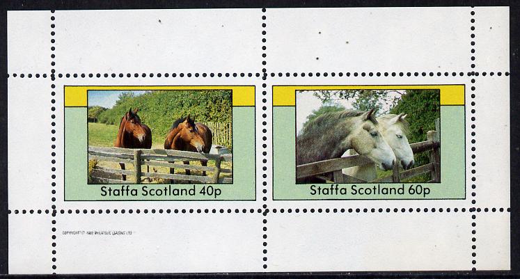 Staffa 1982 Horses perf  set of 2 values unmounted mint, stamps on , stamps on  stamps on animals    horses