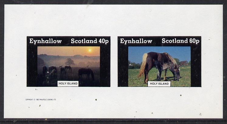 Eynhallow 1982 Horses #3 imperf  set of 2 values (40p & 60p) unmounted mint, stamps on , stamps on  stamps on animals   horses