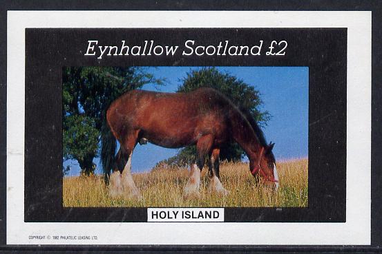 Eynhallow 1982 Horses #3 imperf deluxe sheet (£2 value) unmounted mint, stamps on animals   horses