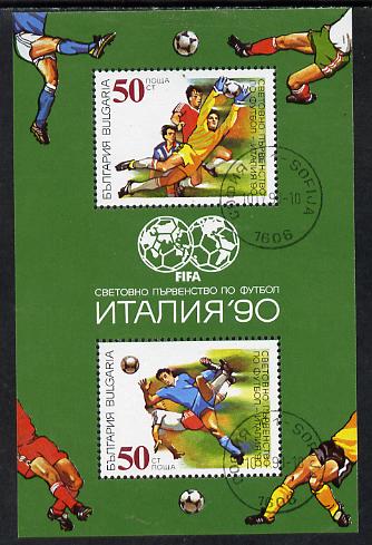 Bulgaria 1990 Football World Cup perf m/sheet cto SG MS 3679 (Mi BL 209A), stamps on , stamps on  stamps on sport   football 