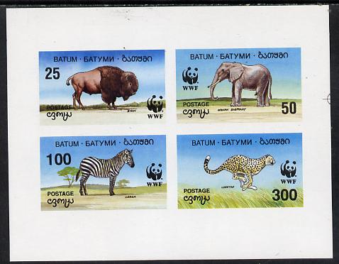 Batum 1994 WWF Wild Animals imperf sheetlet containing set of 4 unmounted mint, stamps on animals  wwf, stamps on  wwf , stamps on 