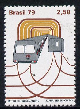 Brazil 1979 Underground Railway unmounted mint SG 1754, stamps on , stamps on  stamps on railways, stamps on underground