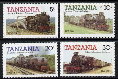 Tanzania 1985 Railways (1st Series) set of 4  (SG 430-3) unmounted mint. , stamps on railways