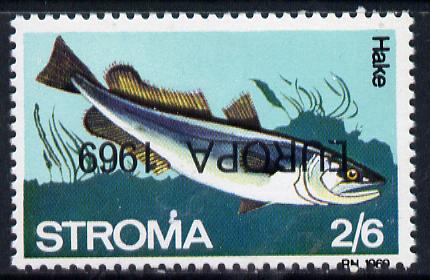 Stroma 1969 Fish 2s6d (Hake) perf single with 'Europa 1969' opt inverted unmounted mint*, stamps on fish     marine-life   europa